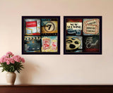 Set Of Two At The Movies Black Framed Print Wall Art - Homeroots - Flyclothing LLC