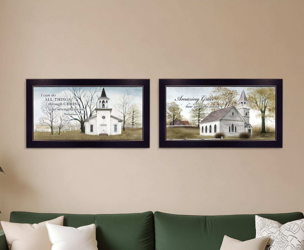 Set Of Two Amazing Grace 1 Black Framed Print Wall Art - Homeroots - Flyclothing LLC