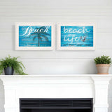 Set Of Two Beach Life 1 White Framed Print Wall Art - Homeroots - Flyclothing LLC