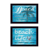 Set Of Two Beach Life 2 Black Framed Print Wall Art - Homeroots - Flyclothing LLC