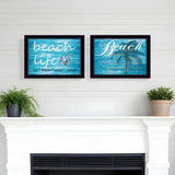 Set Of Two Beach Life 2 Black Framed Print Wall Art - Homeroots - Flyclothing LLC