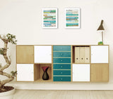 Set Of Two Live in The Present 2 White Framed Print Wall Art - Homeroots - Flyclothing LLC