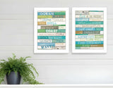 Set Of Two Live in The Present 2 White Framed Print Wall Art - Homeroots - Flyclothing LLC