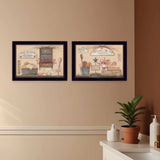 Set Of Two Wash Room Black Framed Print Bathroom Wall Art - Homeroots - Flyclothing LLC