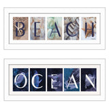 Set Of Two Ocean or Beach White Framed Print Wall Art - Homeroots - Flyclothing LLC