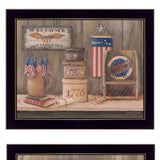 Set Of Two Sweet Land of Liberty 1 Black Framed Print Wall Art - Homeroots - Flyclothing LLC