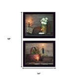 Set Of Two Baskets and Flowers Black Framed Print Wall Art - Homeroots - Flyclothing LLC