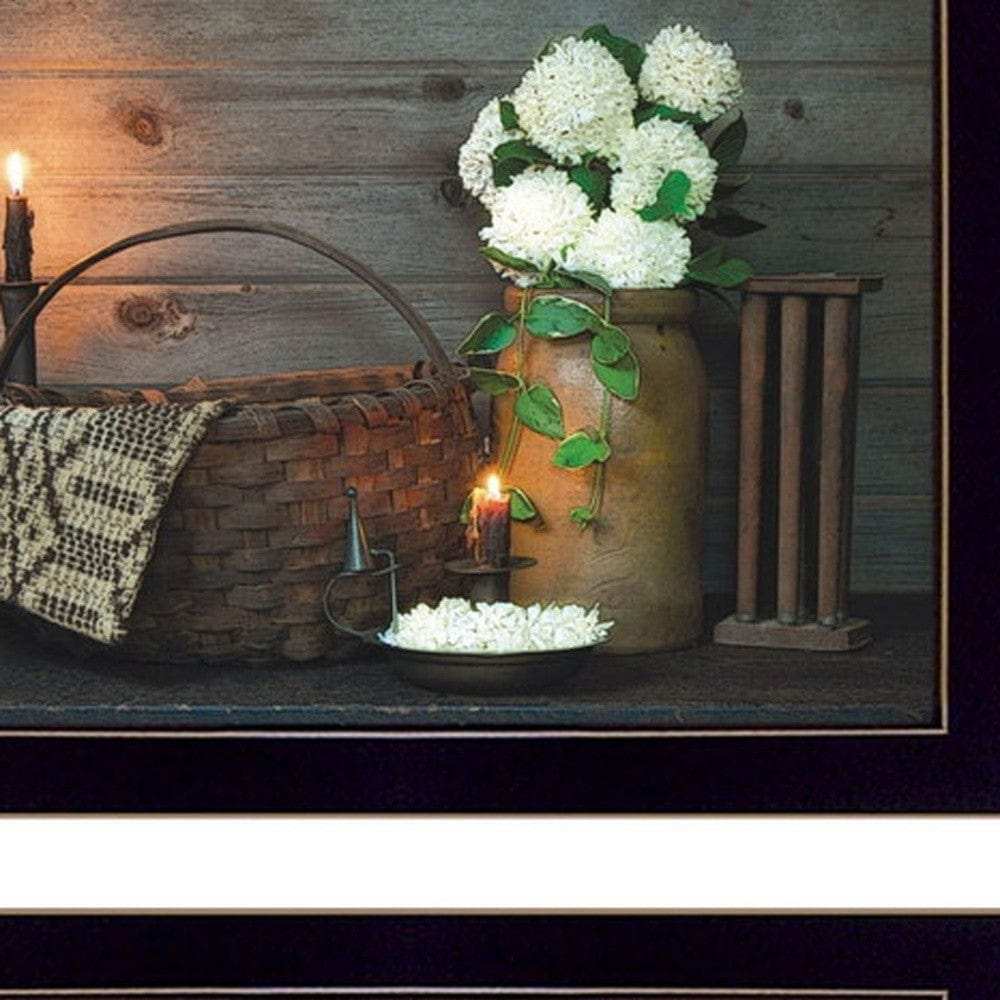 Set Of Two Baskets and Flowers Black Framed Print Wall Art - Homeroots - Flyclothing LLC