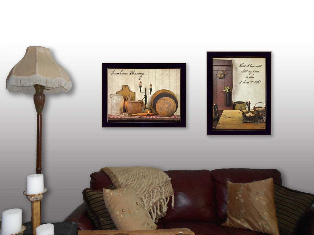 Set Of Two What I Love Most Black Framed Print Wall Art - Homeroots - Flyclothing LLC