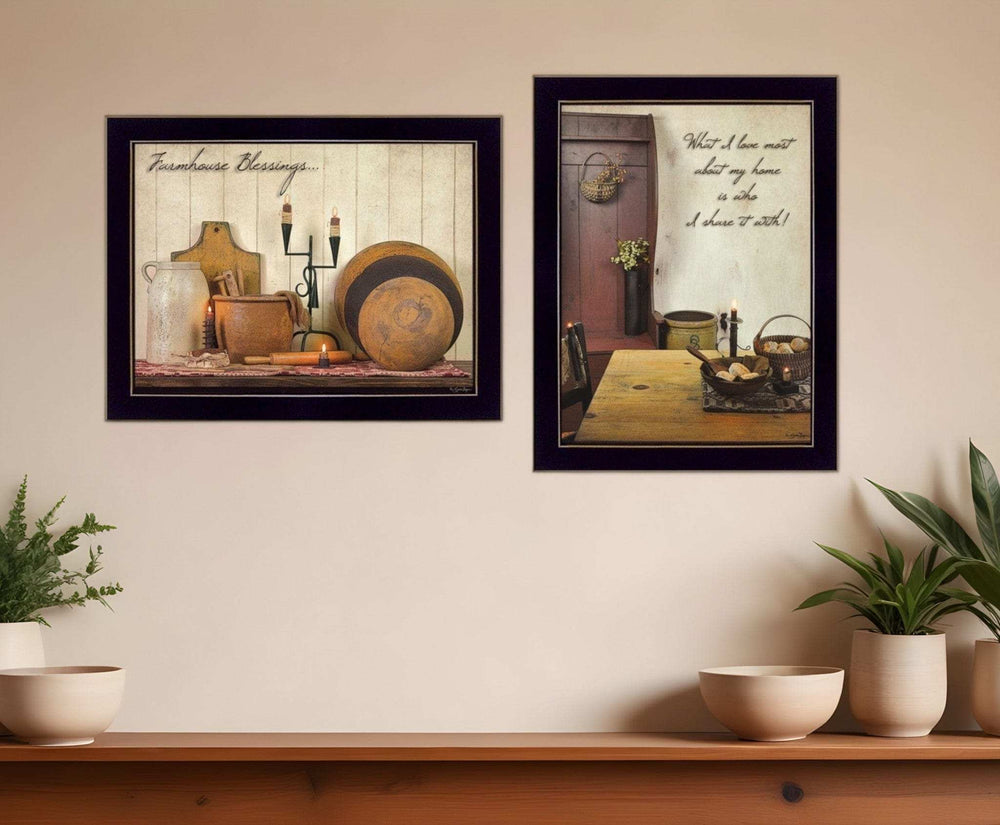 Set Of Two What I Love Most Black Framed Print Wall Art - Homeroots - Flyclothing LLC