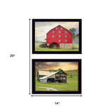 Set Of Two Mail Pouch Red Barn and Mill Black Framed Print Wall Art - Homeroots - Flyclothing LLC
