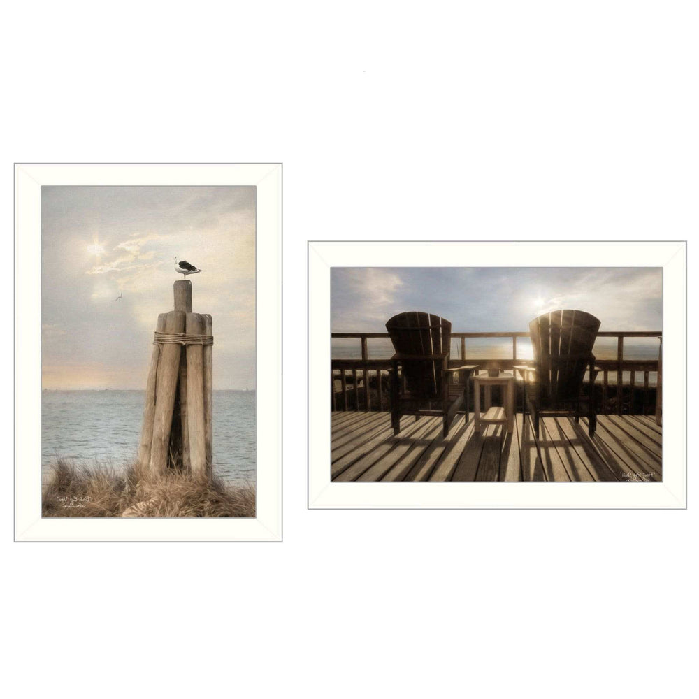 Set Of Two By The Sea 2 White Framed Print Wall Art - Homeroots - Flyclothing LLC