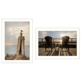 Set Of Two By The Sea 2 White Framed Print Wall Art - Homeroots - Flyclothing LLC