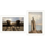 Set Of Two By The Sea 2 White Framed Print Wall Art - Homeroots - Flyclothing LLC