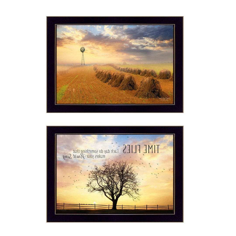 Set Of Two Amish Country Black Framed Print Wall Art - Homeroots - Flyclothing LLC