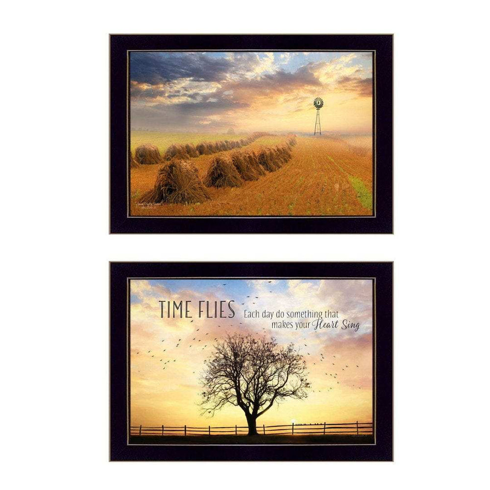 Set Of Two Amish Country Black Framed Print Wall Art - Homeroots - Flyclothing LLC