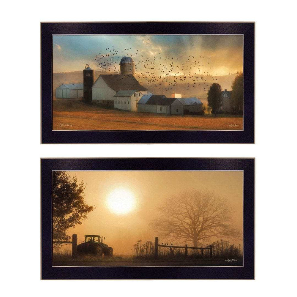 Set Of Two Light of a New Day 1 Black Framed Print Wall Art - Homeroots - Flyclothing LLC