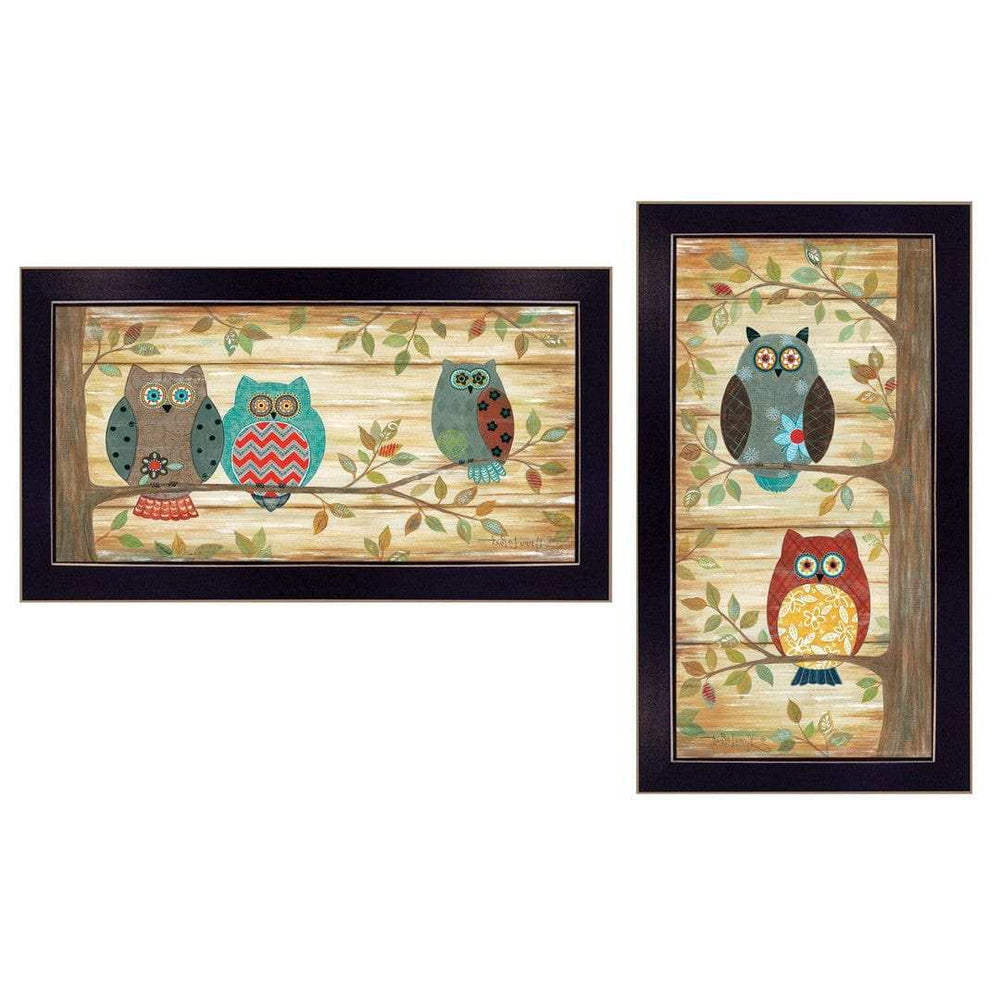 Set Of Two The Wise Owls Black Framed Print Wall Art - Homeroots - Flyclothing LLC