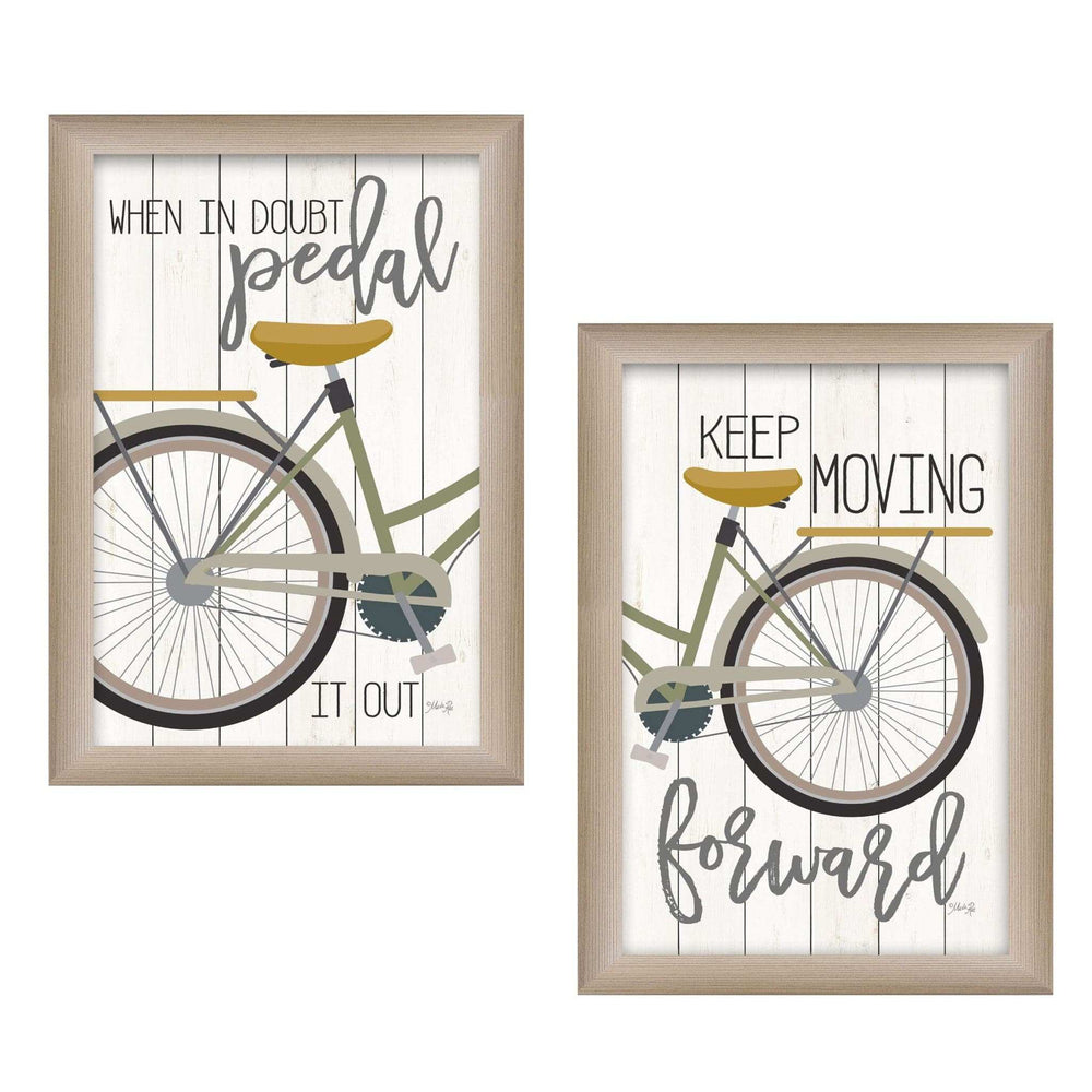Set Of Two Pedal it Out 1 Brown Framed Print Wall Art - Homeroots - Flyclothing LLC