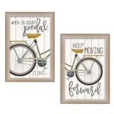 Set Of Two Pedal it Out 1 Brown Framed Print Wall Art - Homeroots - Flyclothing LLC