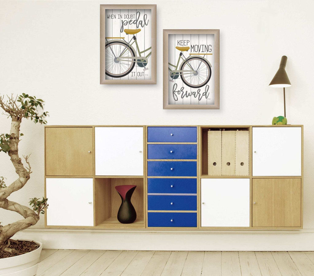 Set Of Two Pedal it Out 1 Brown Framed Print Wall Art - Homeroots - Flyclothing LLC