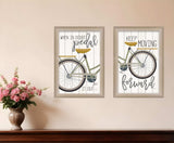 Set Of Two Pedal it Out 1 Brown Framed Print Wall Art - Homeroots - Flyclothing LLC