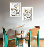 Set Of Two Pedal it Out 3 White Framed Print Wall Art - Homeroots - Flyclothing LLC