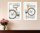 Set Of Two Pedal it Out 3 White Framed Print Wall Art - Homeroots - Flyclothing LLC