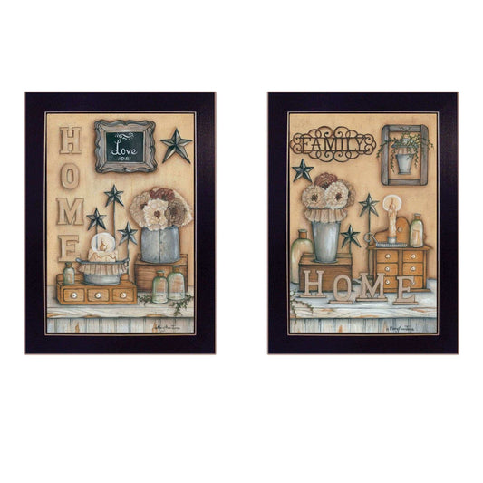 Set Of Two Where Family and Friends Gather II 1 Black Framed Print Wall Art - Homeroots - Flyclothing LLC