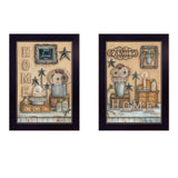 Set Of Two Where Family and Friends Gather II 1 Black Framed Print Wall Art - Homeroots - Flyclothing LLC