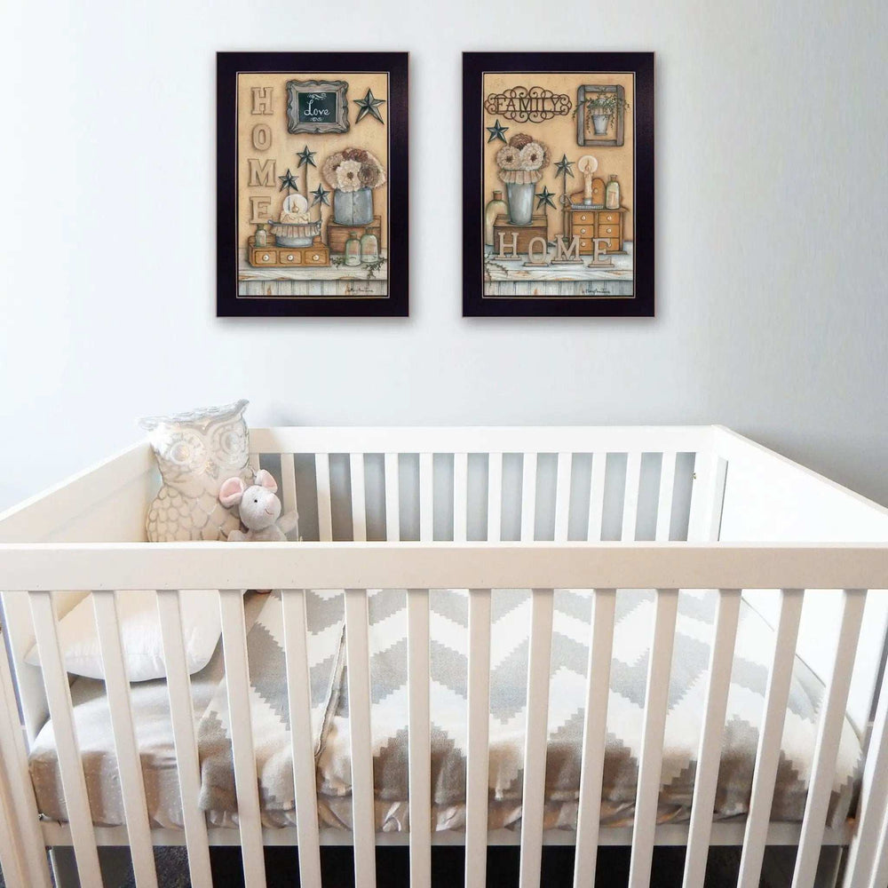 Set Of Two Where Family and Friends Gather II 1 Black Framed Print Wall Art - Homeroots - Flyclothing LLC