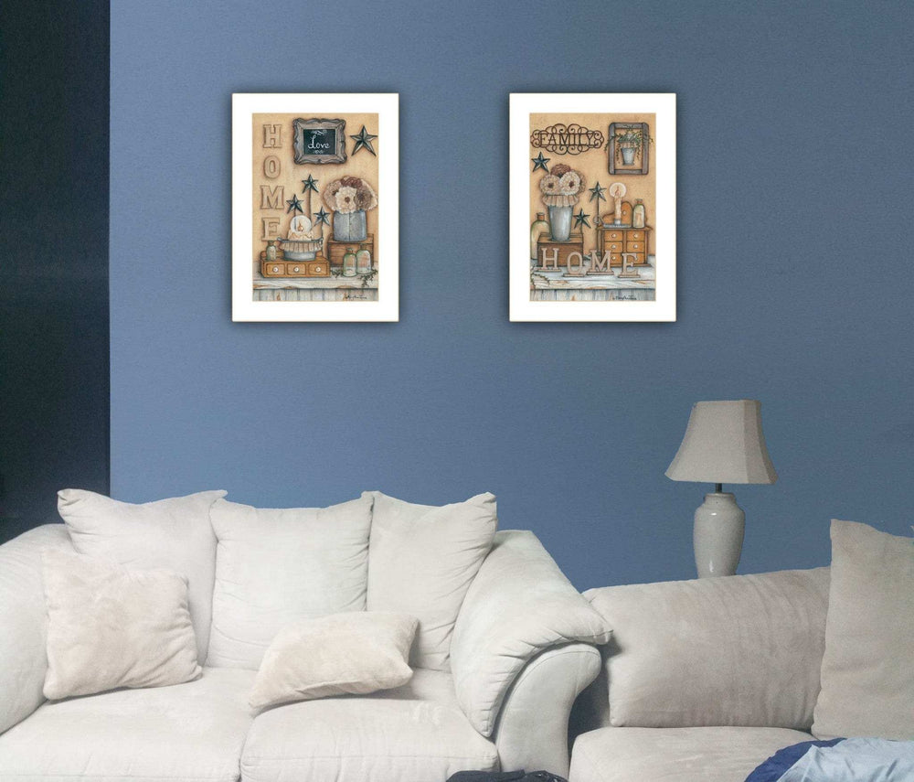 Set Of Two Where Family and Friends Gather II 2 White Framed Print Wall Art - Homeroots - Flyclothing LLC