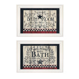 Set Of Two Hot Bath 6 White Framed Print Bathroom Wall Art - Homeroots - Flyclothing LLC