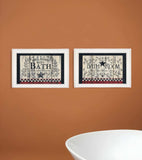 Set Of Two Hot Bath 6 White Framed Print Bathroom Wall Art - Homeroots - Flyclothing LLC