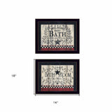 Set Of Two Hot Bath 9 Black Framed Print Bathroom Wall Art - Homeroots - Flyclothing LLC