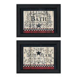 Set Of Two Hot Bath 1 Black Framed Print Bathroom Wall Art - Homeroots - Flyclothing LLC