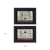 Set Of Two Hot Bath 1 Black Framed Print Bathroom Wall Art - Homeroots - Flyclothing LLC