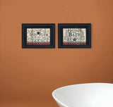Set Of Two Hot Bath 1 Black Framed Print Bathroom Wall Art - Homeroots - Flyclothing LLC