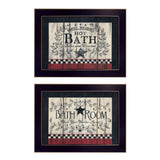 Set Of Two Hot Bath 2 Black Framed Print Bathroom Wall Art - Homeroots - Flyclothing LLC