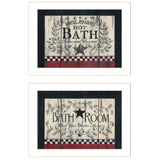 Set Of Two Hot Bath 3 White Framed Print Bathroom Wall Art - Homeroots - Flyclothing LLC
