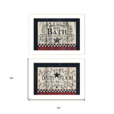 Set Of Two Hot Bath 3 White Framed Print Bathroom Wall Art - Homeroots - Flyclothing LLC
