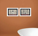Set Of Two Hot Bath 3 White Framed Print Bathroom Wall Art - Homeroots - Flyclothing LLC