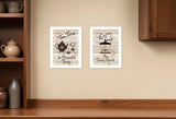 Set Of Two Enjoy Tea Time 3 White Framed Print Kitchen Wall Art - Homeroots - Flyclothing LLC