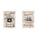 Set Of Two Friendship Journey 3 White Framed Print Kitchen Wall Art - Homeroots - Flyclothing LLC