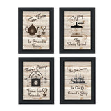 Set Of Four Friendship 1 Black Framed Print Kitchen Wall Art - Homeroots - Flyclothing LLC