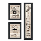 Set Of Three The Kitchen Collection I 2 Black Framed Print Kitchen Wall Art - Homeroots - Flyclothing LLC