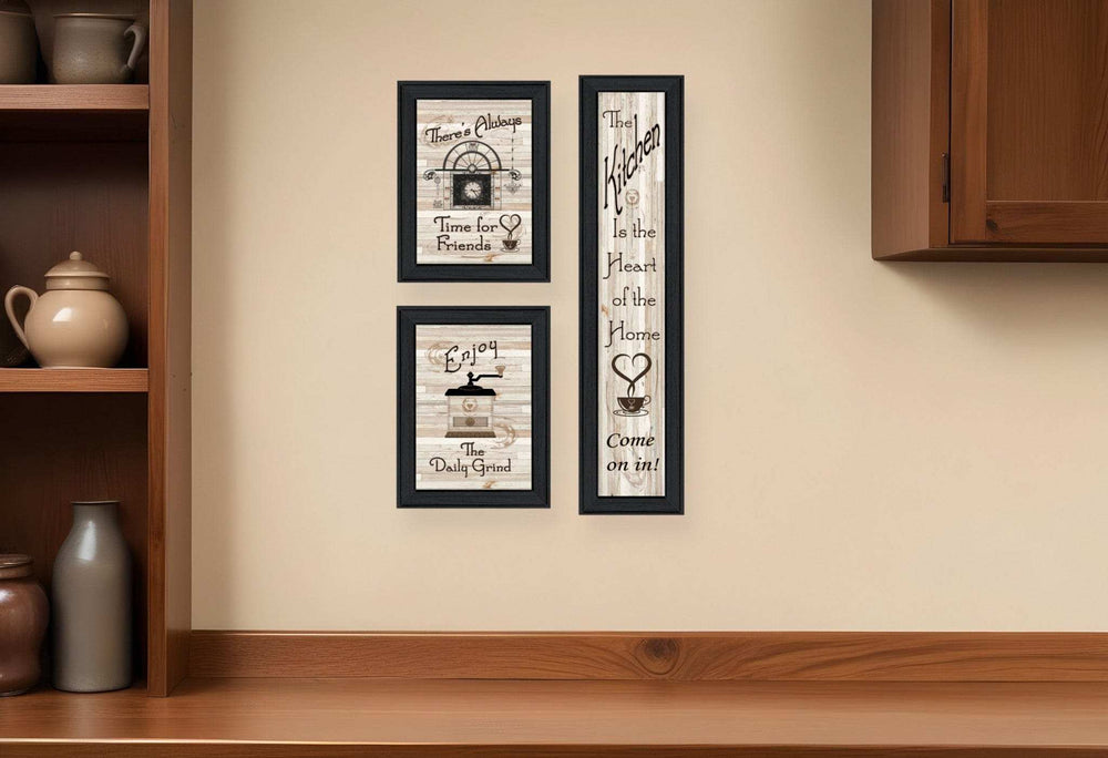 Set Of Three The Kitchen Collection I 2 Black Framed Print Kitchen Wall Art - Homeroots - Flyclothing LLC