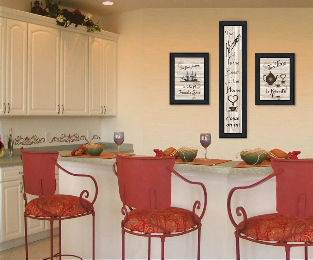 Set Of Three The Kitchen Collection II 2 Black Framed Print Kitchen Wall Art - Homeroots - Flyclothing LLC