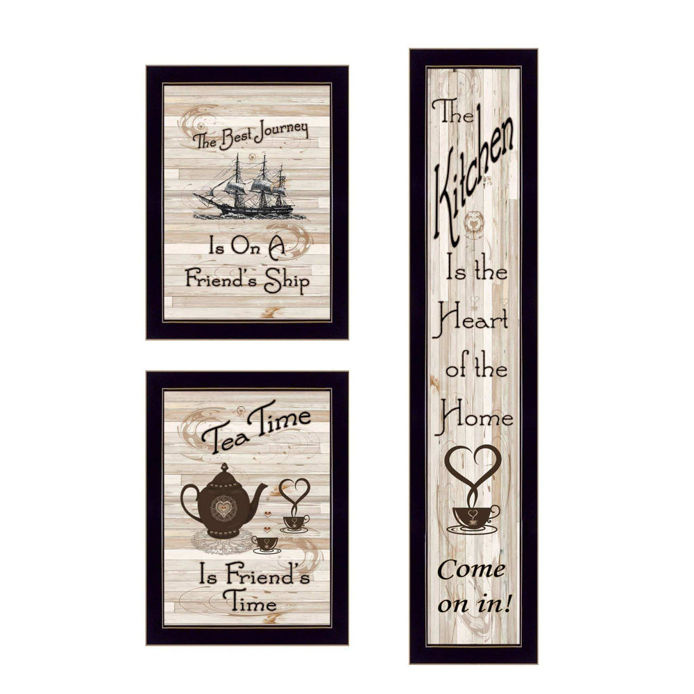 Set Of Three The Kitchen Collection II 3 Black Framed Print Kitchen Wall Art - Homeroots - Flyclothing LLC