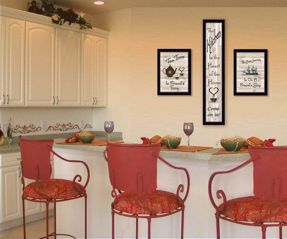 Set Of Three The Kitchen Collection II 3 Black Framed Print Kitchen Wall Art - Homeroots - Flyclothing LLC